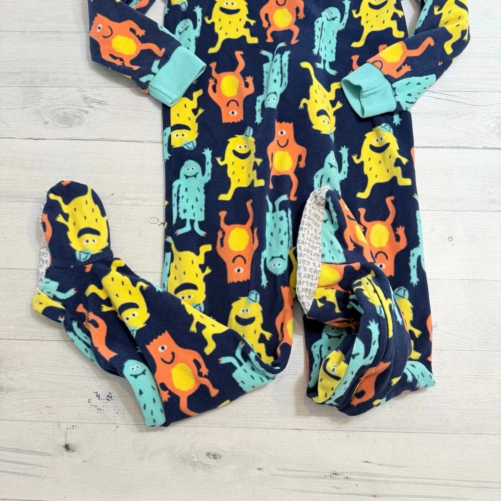 Carters kids monster print one piece footed‎ pajamas 5T